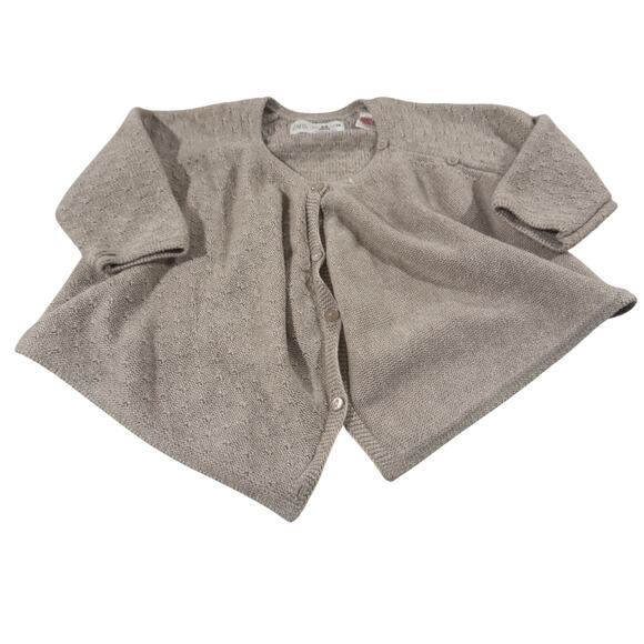 Zara Other - Zara Baby Girl 6-9M Button Up Beige Cardigan